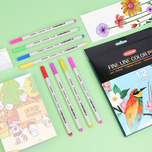 Hexagona Bar Colourful Line Drawing Pen