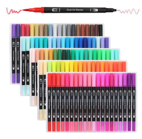 Chotune Double-headed Watercolor pen-Black pole